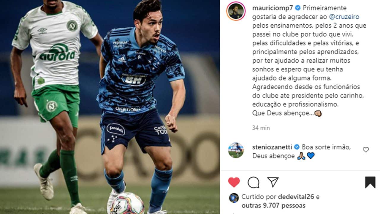 Maurício se despede do Cruzeiro